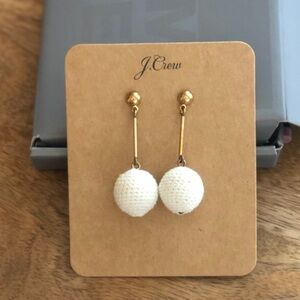 J Crew Snowball Drop Earrings